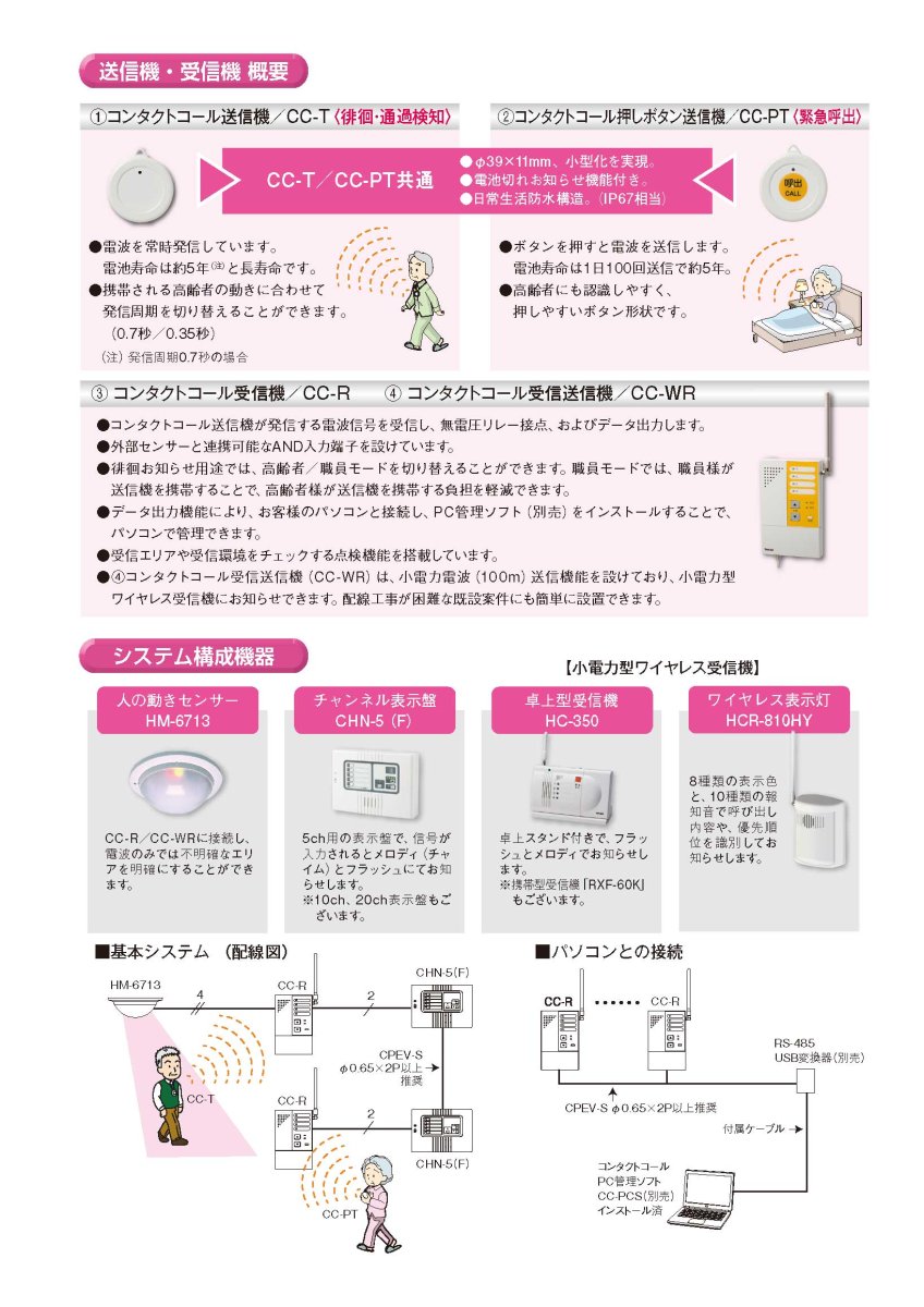 CC-PT コンタクトコール押しボタン送信機  TAKEX 竹中エンジニアリング TAKEX 竹中エンジニアリング セキュリティストア 【Security Store】