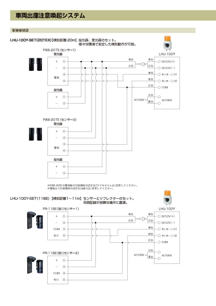 LHU-100Y-SET(11BE) 車両出庫注意喚起システム  TAKEX 竹中エンジニアリング TAKEX 竹中エンジニアリング セキュリティストア 【Security Store】