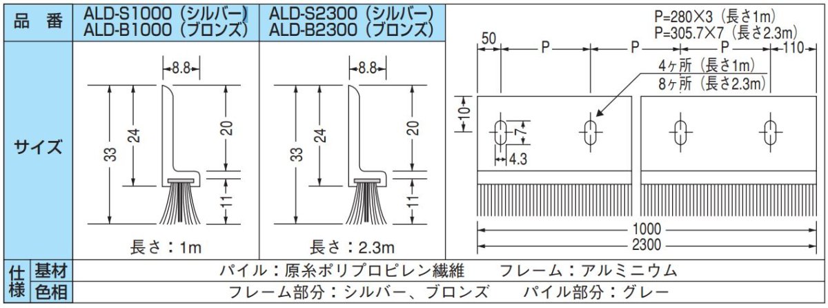 ALD-S2300 アルミドア用パイルシール TAKEX 竹中エンジニアリング TAKEX 竹中エンジニアリング セキュリティストア 【Security Store】