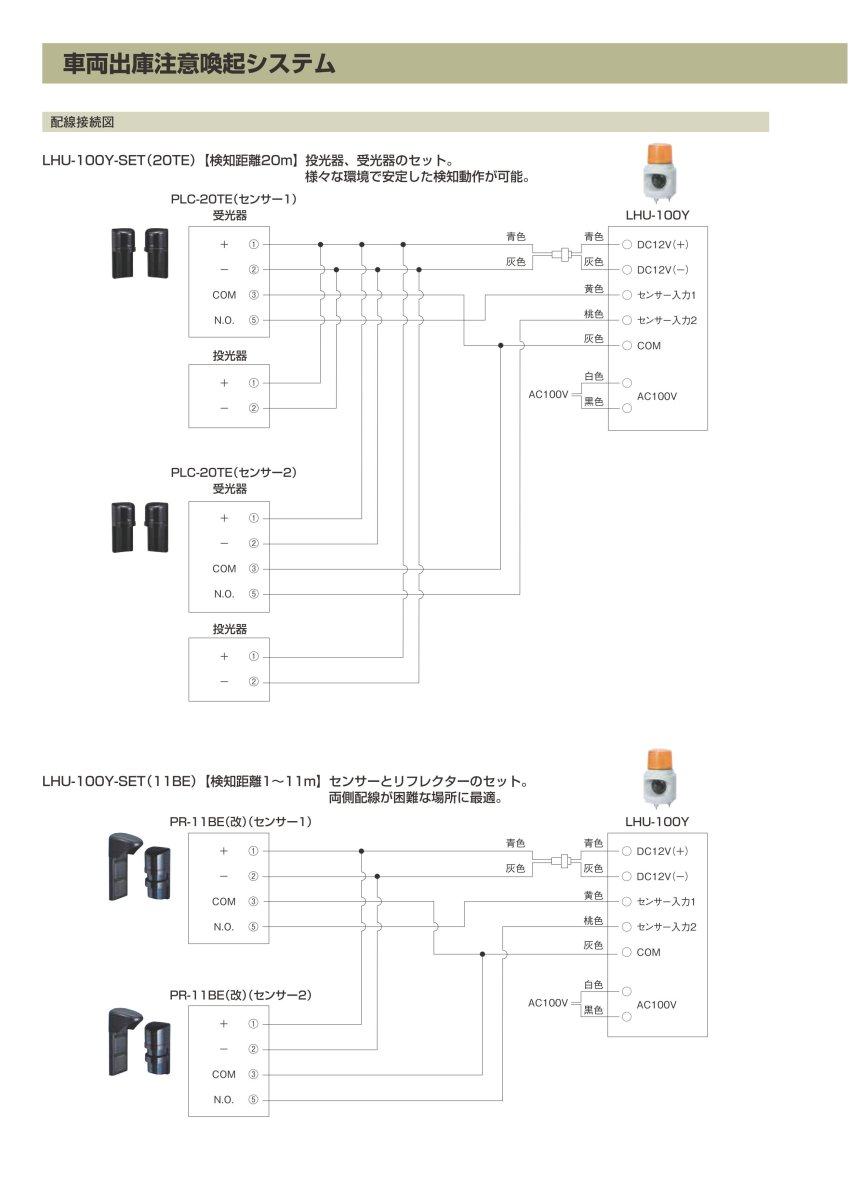 LHU-100Y-SET(10B) 車両出庫注意喚起システム TAKEX 竹中エンジニアリング TAKEX 竹中エンジニアリング セキュリティストア 【Security Store】