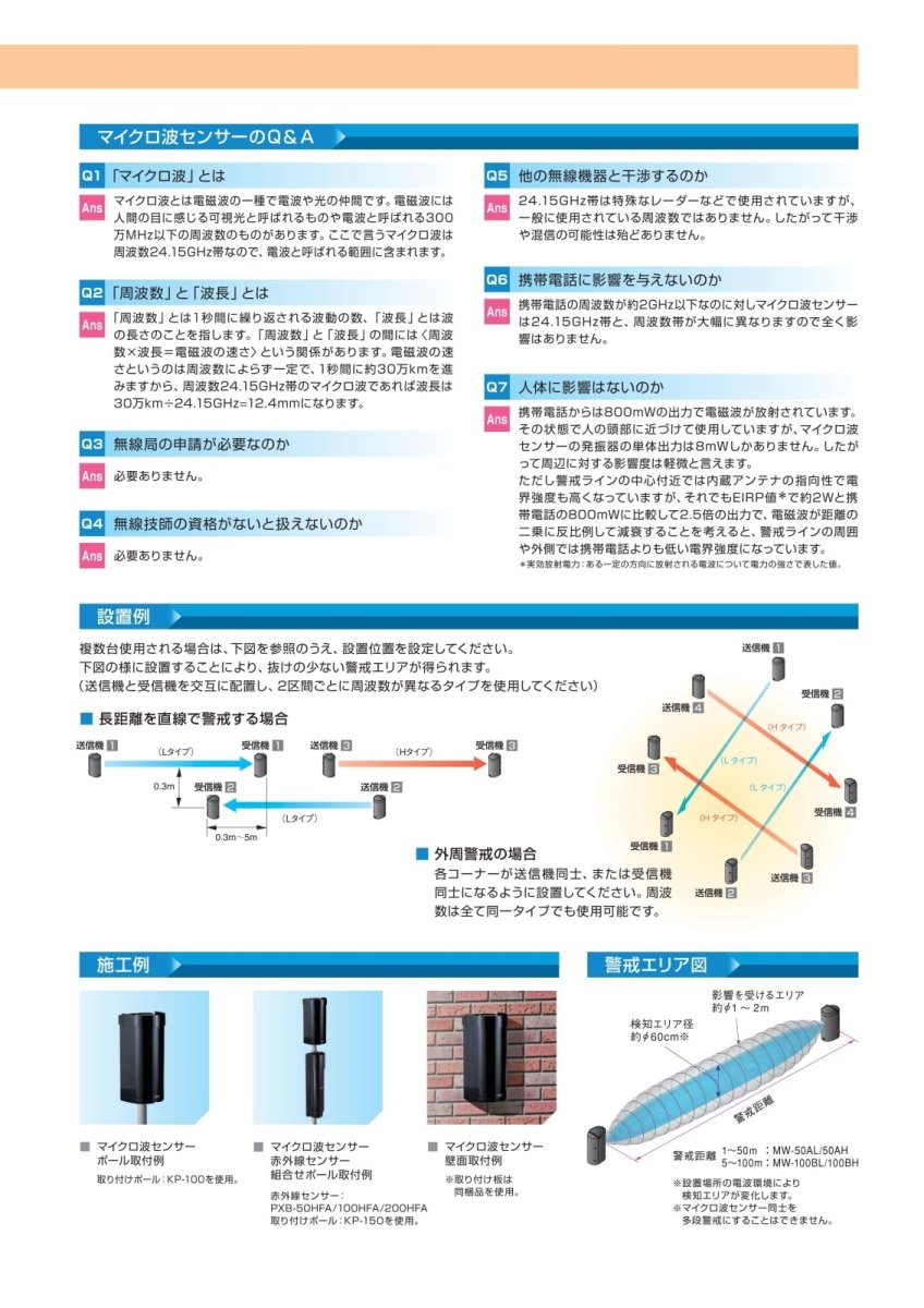 MW-50AH マイクロ波センサー  TAKEX 竹中エンジニアリング TAKEX 竹中エンジニアリング セキュリティストア 【Security Store】