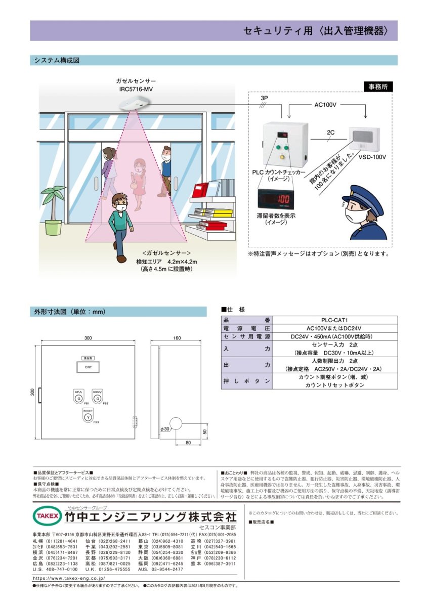 PLC-CAT1 PLCカウントチェッカー TAKEX 竹中エンジニアリング TAKEX 竹中エンジニアリング セキュリティストア 【Security Store】
