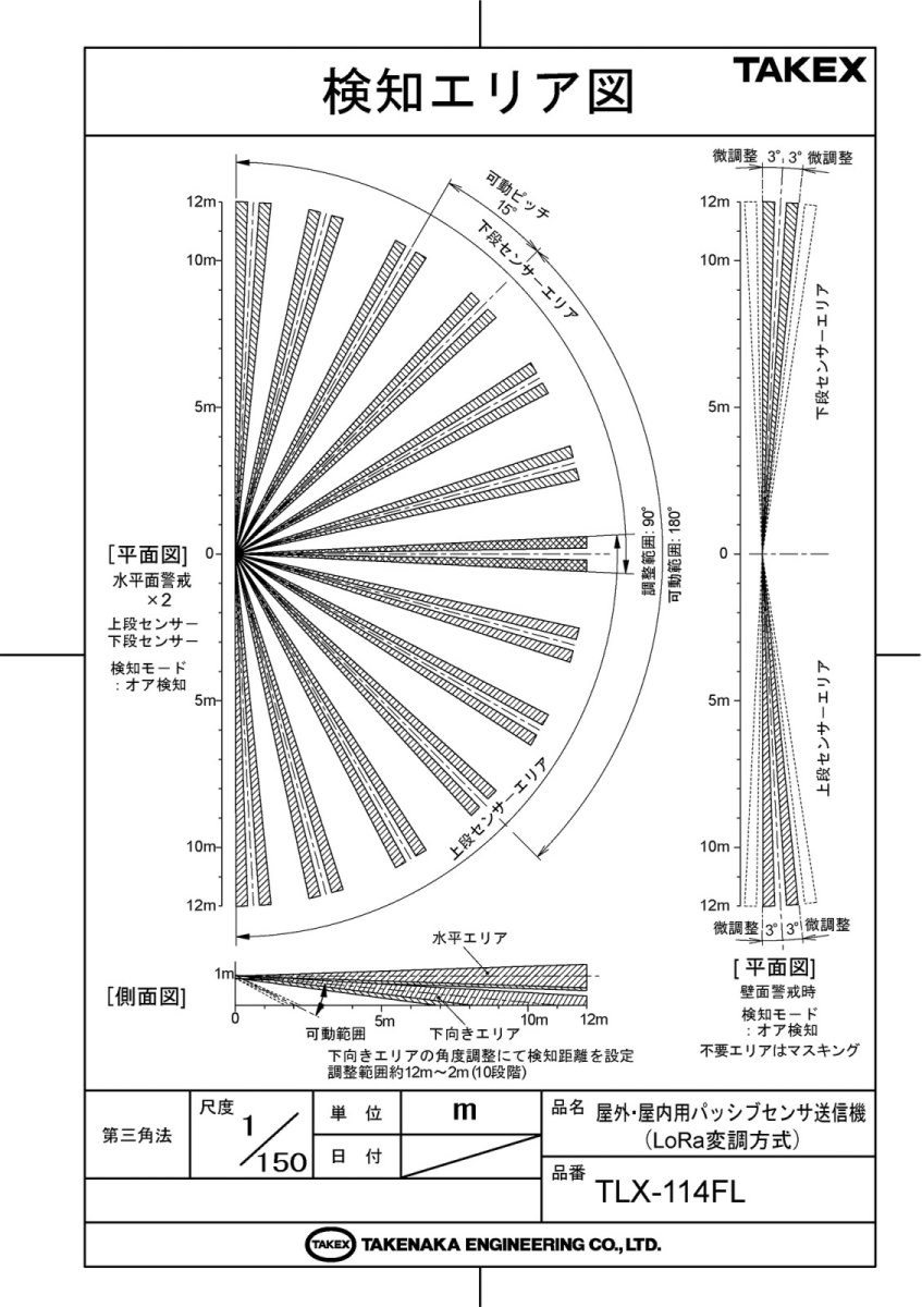 TLX-114FL 屋外・屋内用パッシブセンサ送信機（LoRa変調方式） TAKEX 竹中エンジニアリング TAKEX 竹中エンジニアリング セキュリティストア 【Security Store】