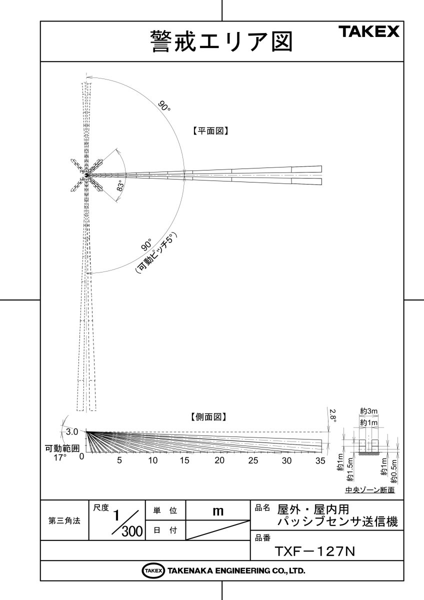 TXF-127N(BL) 屋外・屋内用パッシブセンサ送信機 TAKEX 竹中エンジニアリング TAKEX 竹中エンジニアリング セキュリティストア 【Security Store】