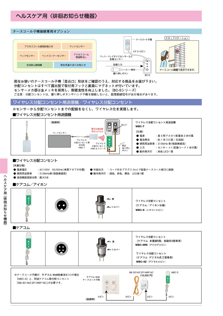 WBC-4RS ワイヤレス分配コンセント ケアコム アナログ 4ピン  TAKEX 竹中エンジニアリング TAKEX 竹中エンジニアリング セキュリティストア 【Security Store】