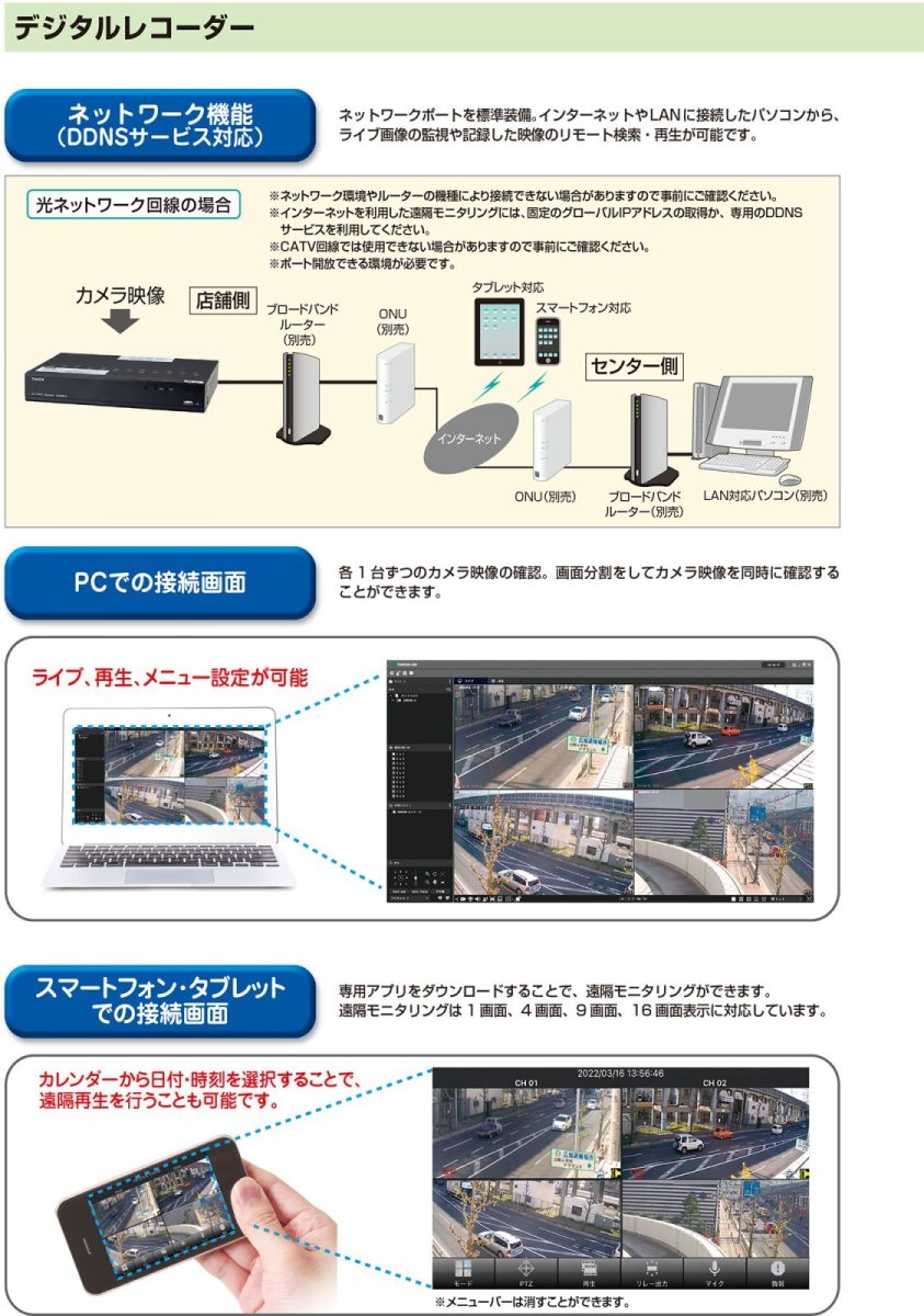 AHD16R-A 16CH AHD ハイブリッド デジタルレコーダー　(V・S・Tシリーズ) TAKEX 竹中エンジニアリング TAKEX 竹中エンジニアリング セキュリティストア 【Security Store】