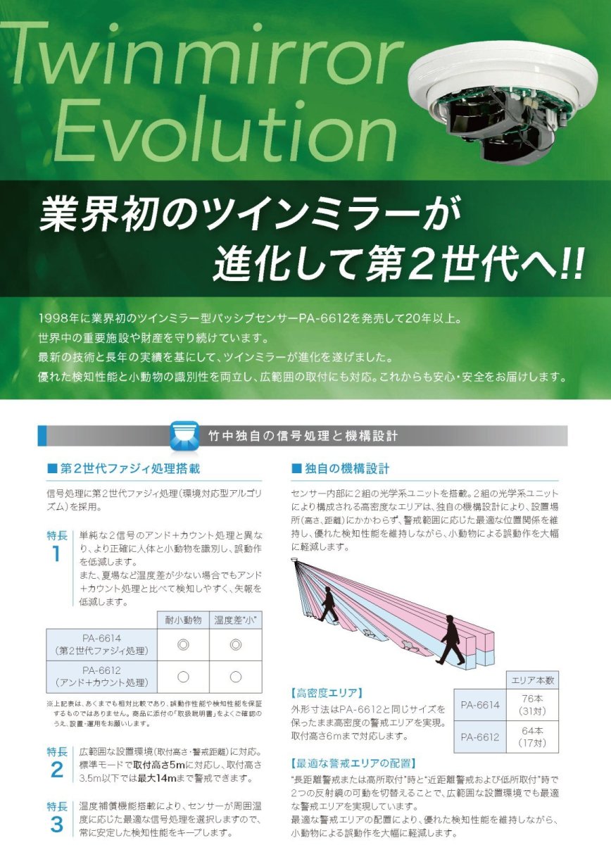 PA-6614W(BL) パッシブセンサー ブラック TAKEX 竹中エンジニアリング TAKEX 竹中エンジニアリング セキュリティストア 【Security Store】