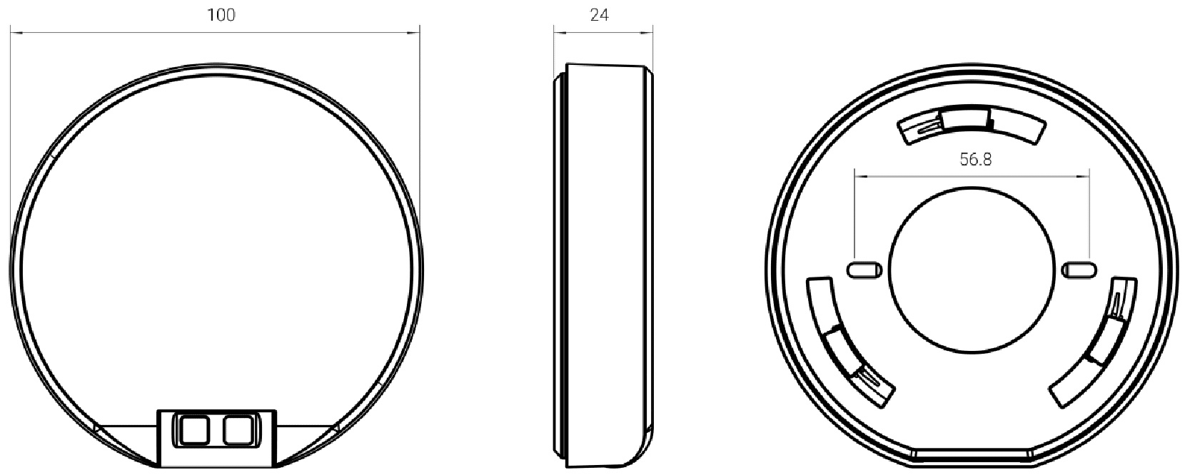 Milesight VS330 占有センサーの製品写真。天井や壁に設置された白く洗練された円形のデバイス。センサーヘッドが回転し、トイレの個室やシャワールームの使用状況を、プライバシーを守りながら正確に検知している外観イメージ。