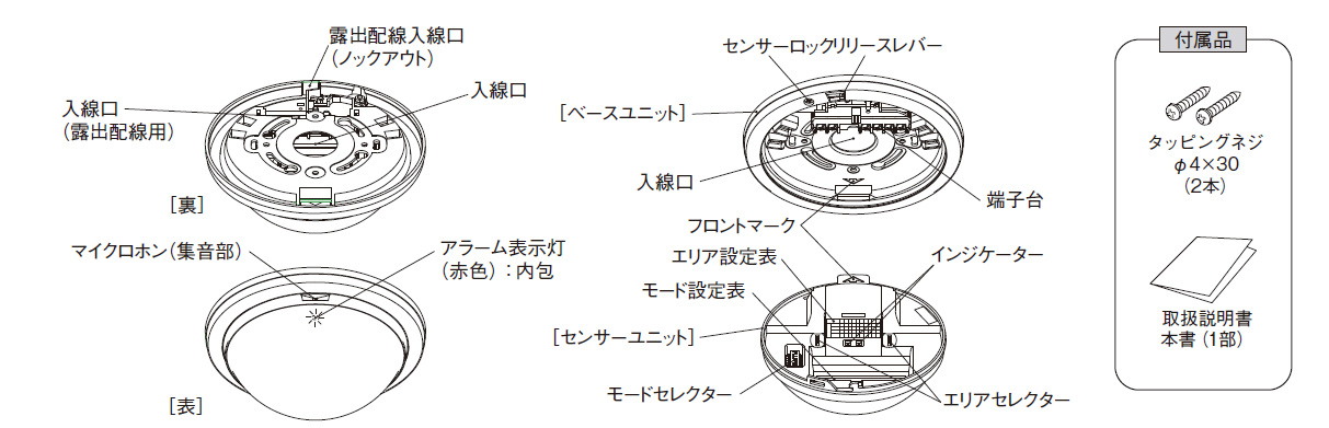 PA-6612M ツインミラー型パッシブセンサー マイク付きの製品画像