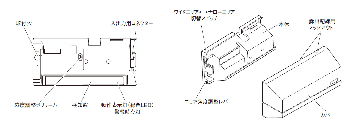 PA-650 パッシブセンサー スポット警戒型 パッシブ型遠赤外線式 製品画像