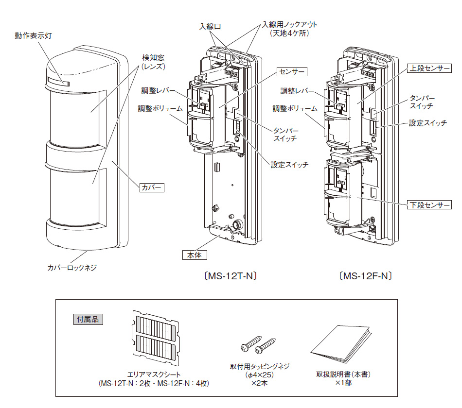 MS-12T-N 屋外・屋内用パッシブセンサー