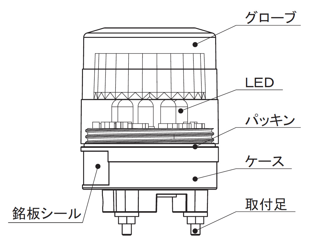薄型LED回転灯 VL04S-024ARの製品画像