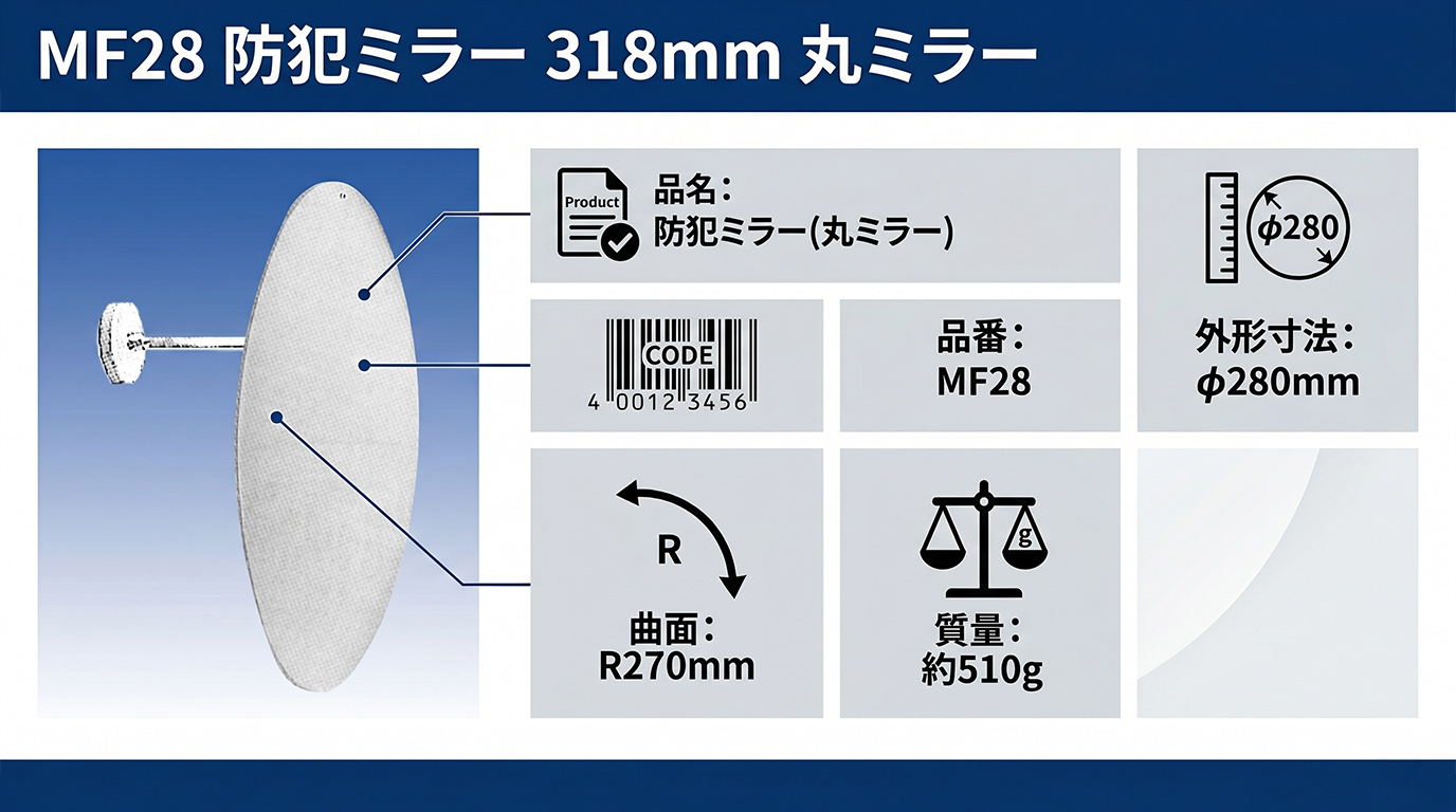 MF28 防犯ミラー 318mm 丸ミラー 製品画像