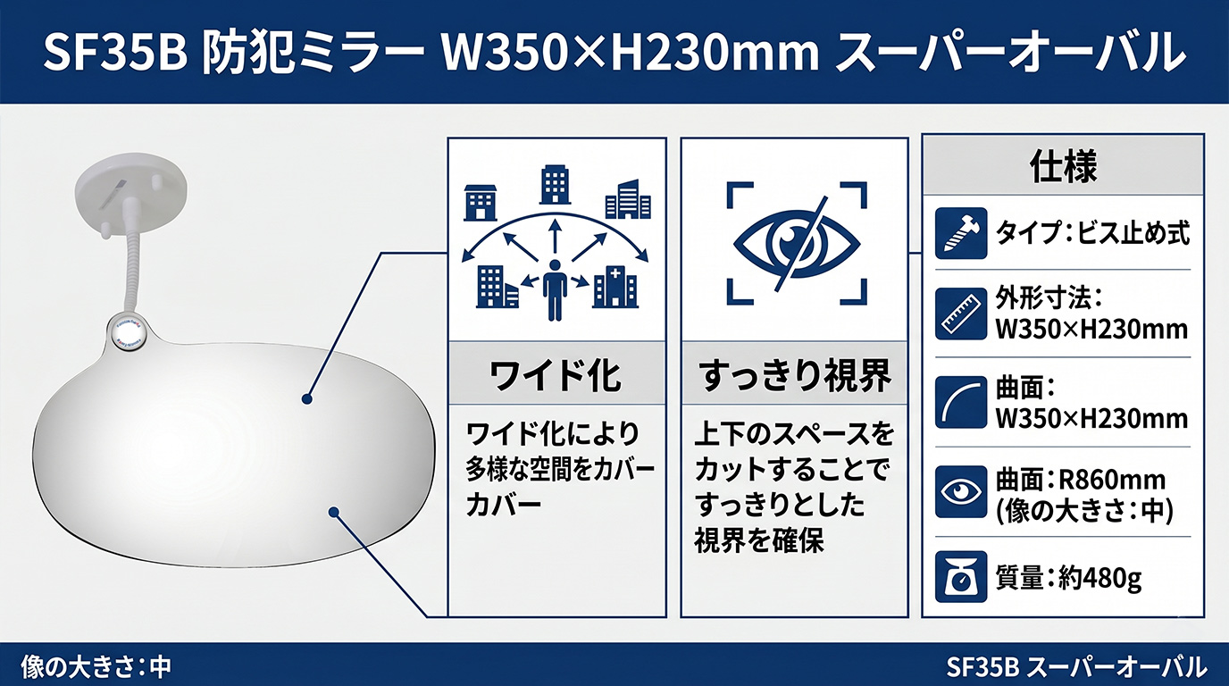 SF35B 防犯ミラー スーパーオーバル