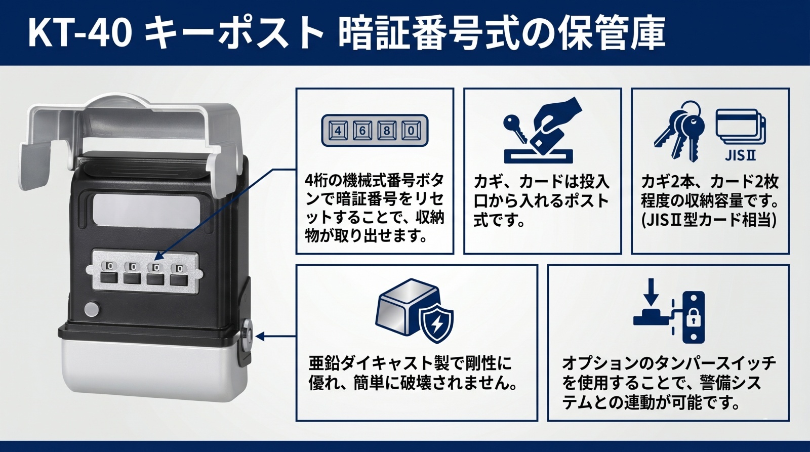 KT-40 キーポスト 暗証番号式の保管庫 製品画像