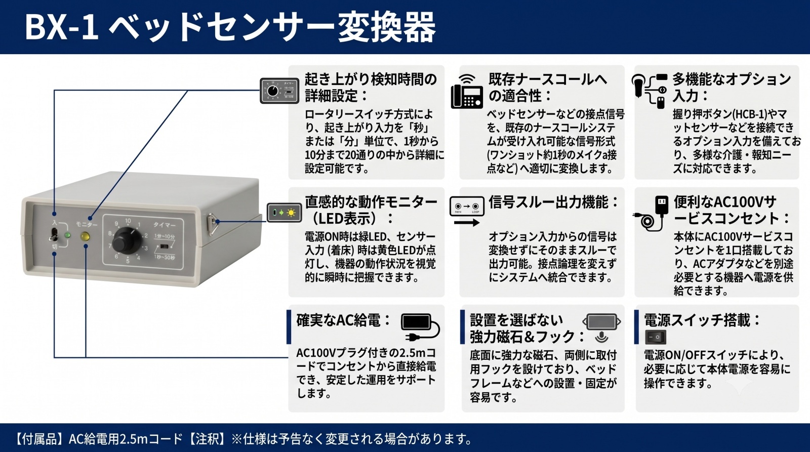 ベッドセンサー変換器 BX-1 製品画像