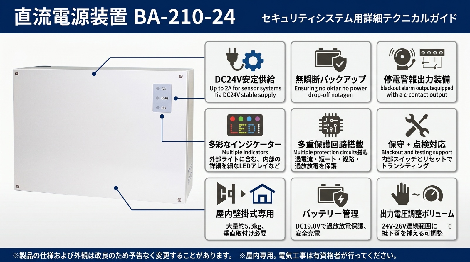 直流電源装置 BA-210-24 外観