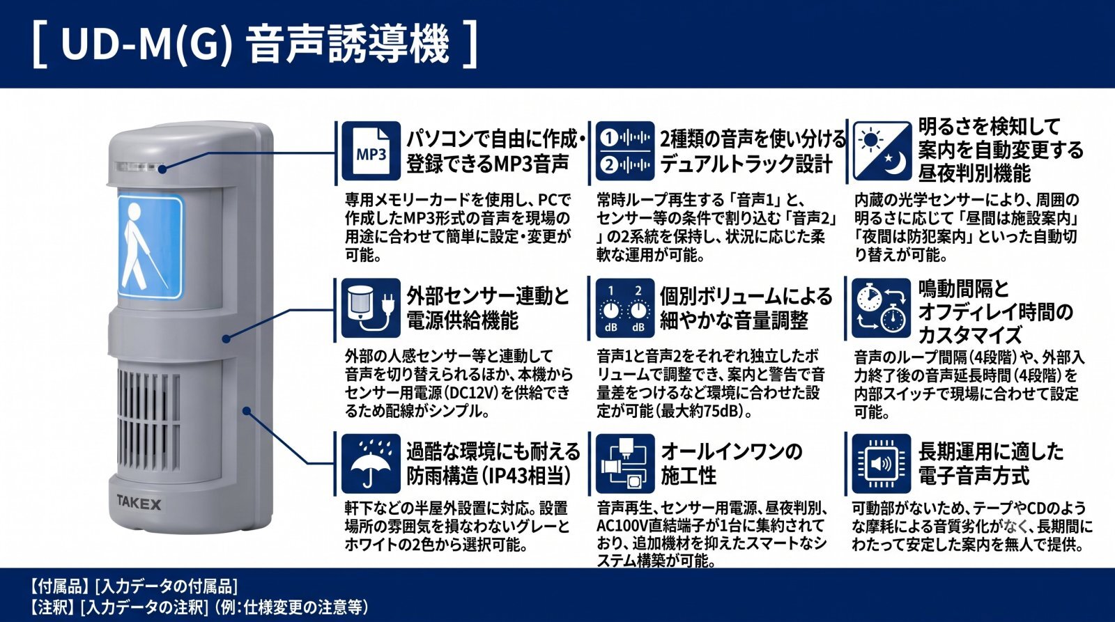 音声誘導機 UD-M(G) 製品画像