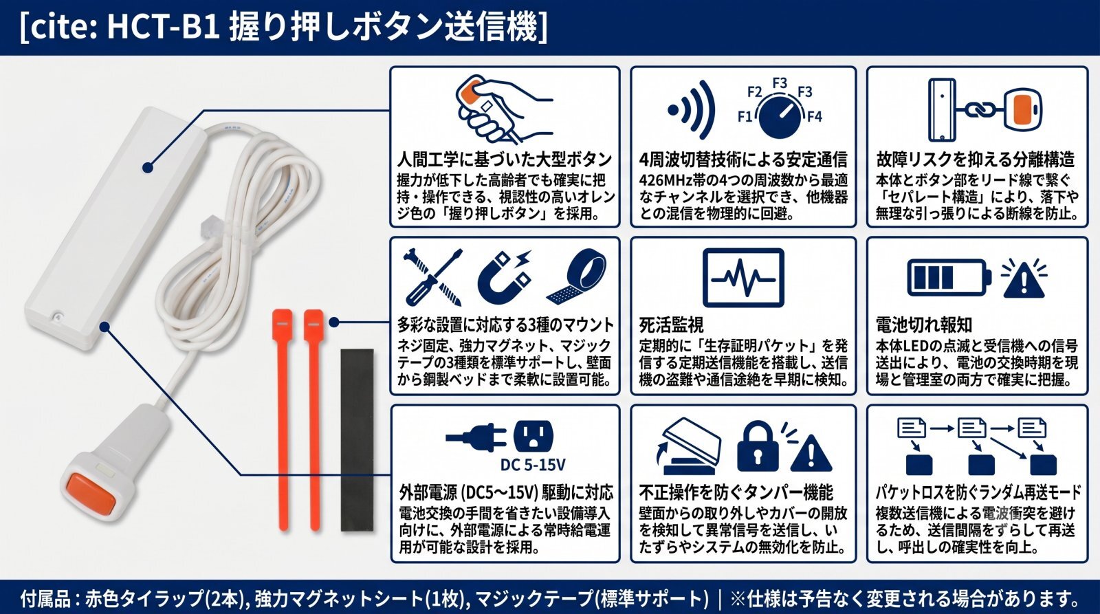 HCT-B1 握り押しボタン送信機