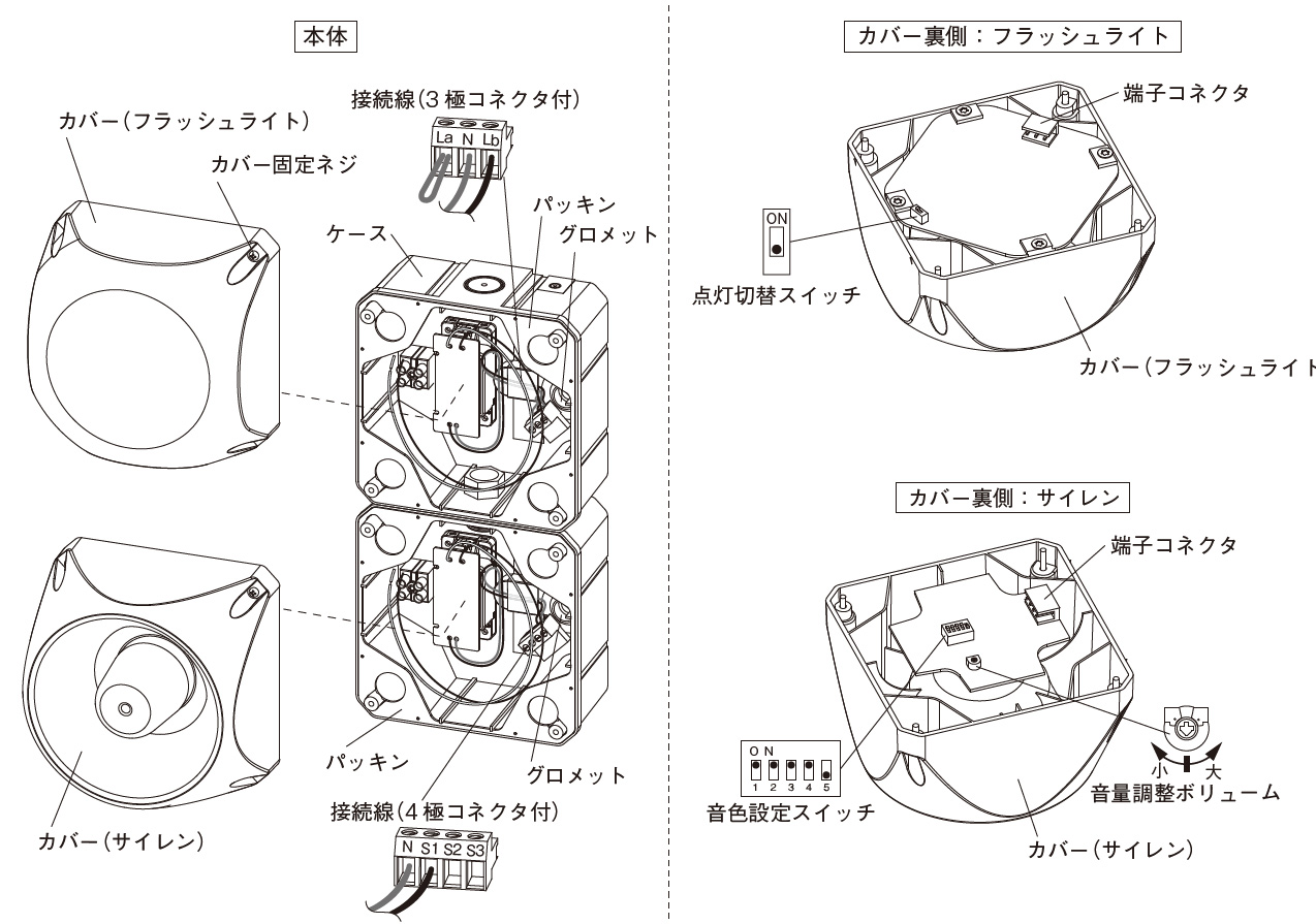 ASF-100MR LEDフラッシュマルチサイレン 製品画像