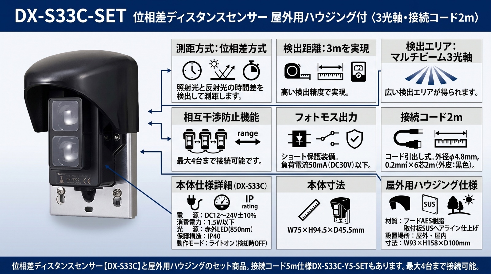 DX-S33C-SET 位相差ディスタンスセンサー