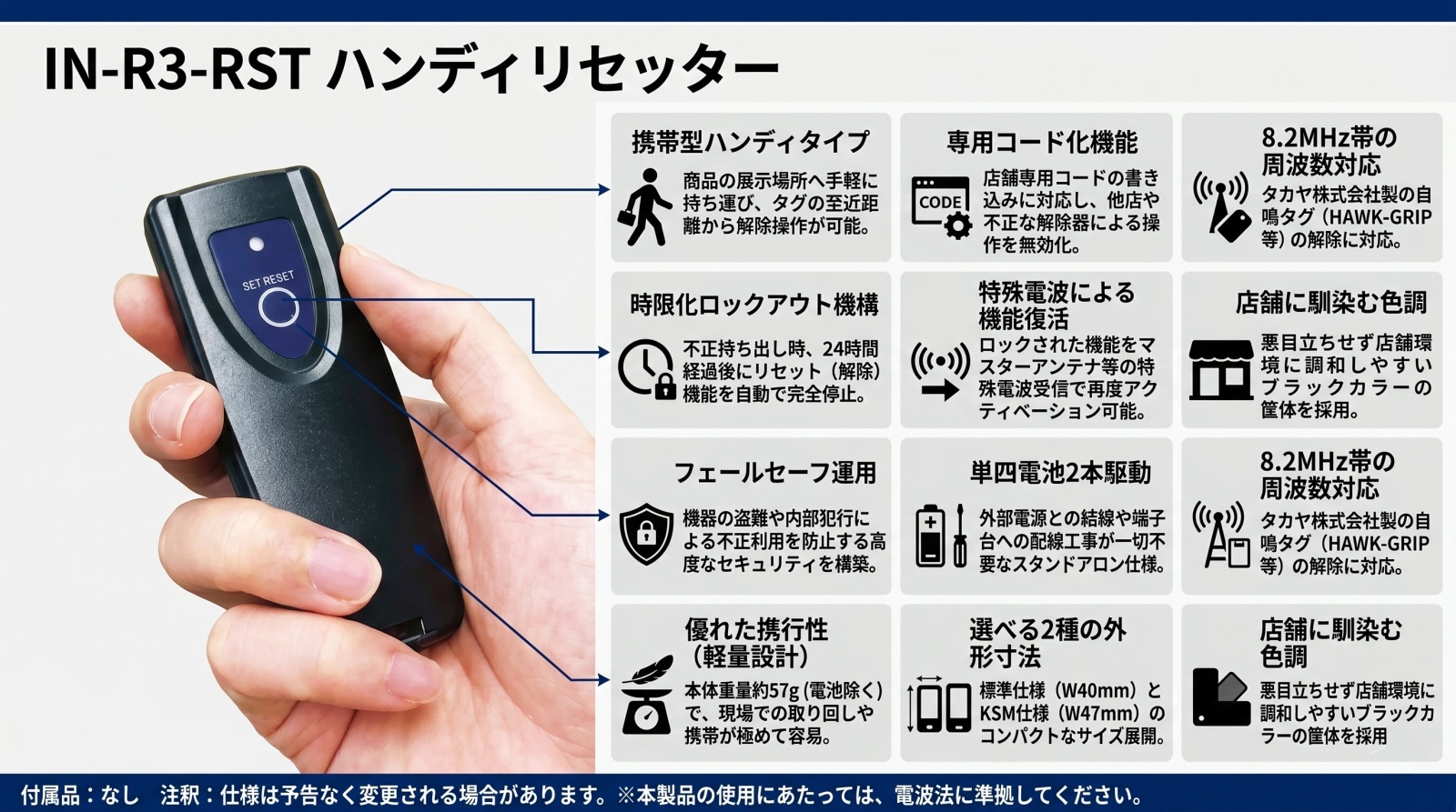 IN-R3-RST ハンディリセッター 製品画像