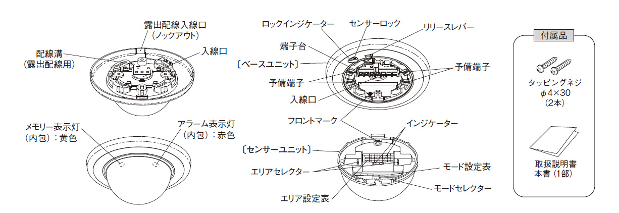 PA-6612W ツインミラー型パッシブセンサー 立体警戒型の製品画像