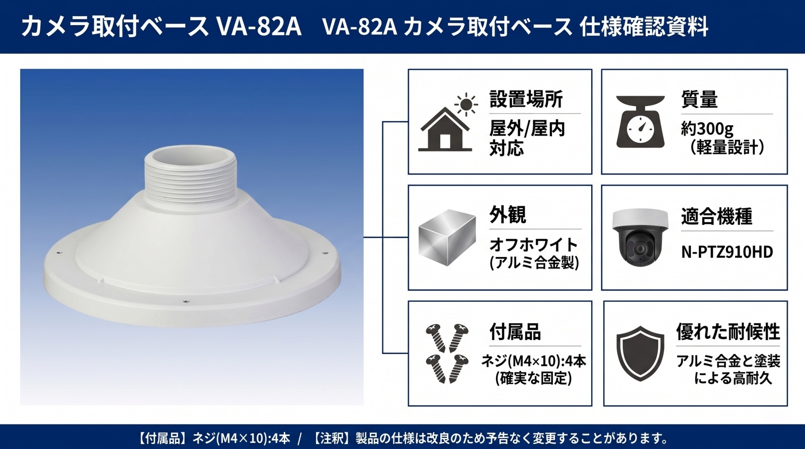 カメラ取付ベース VA-82A