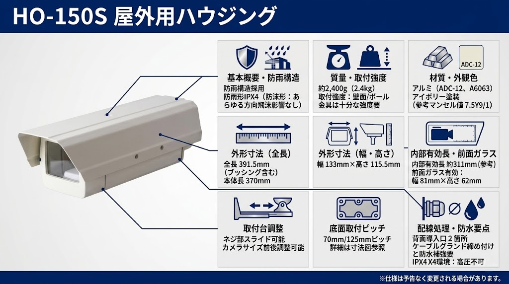 VCHO-15SDHF 屋外用カメラハウジング