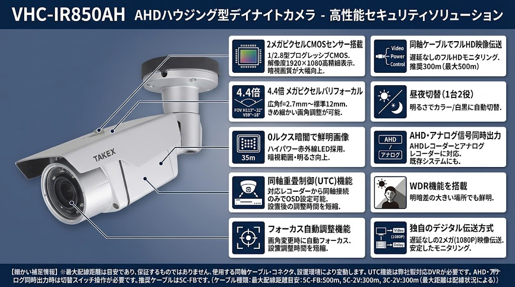 VHC-IR850AH AHDハウジング型デイナイトカメラ 製品画像