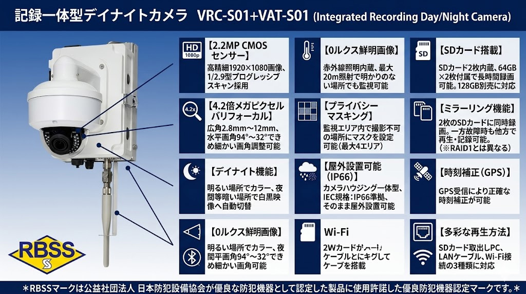 VRC-S01+VAT-S01 記録一体型デイナイトカメラ