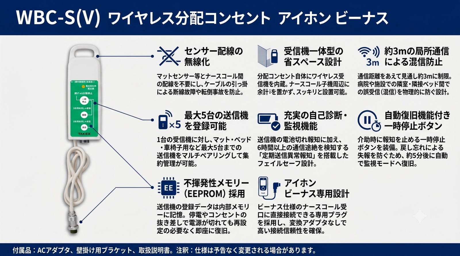 WBC-S(V) ワイヤレス分配コンセント