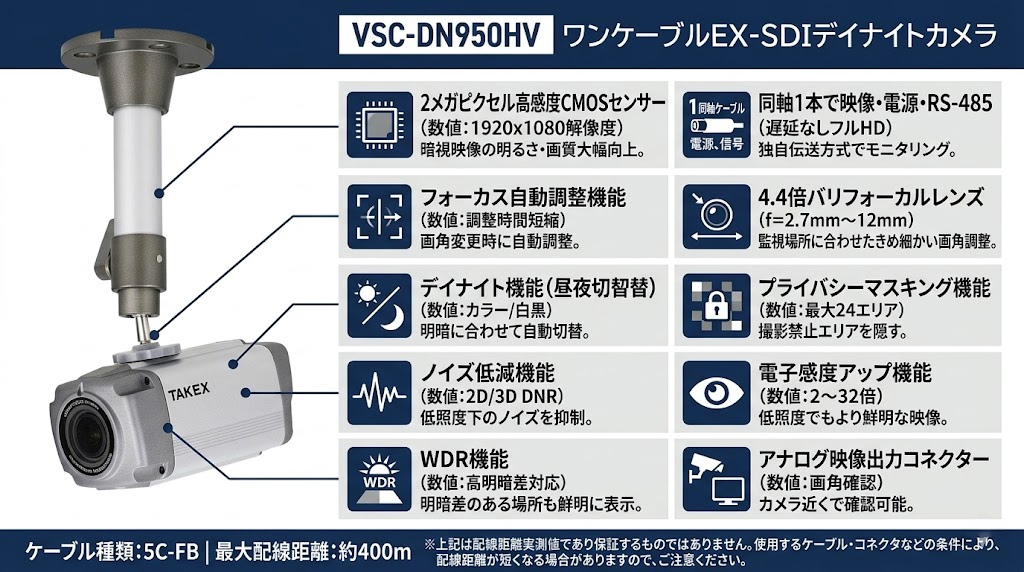 VSC-DN950HV ワンケーブルEX-SDIデイナイトカメラ