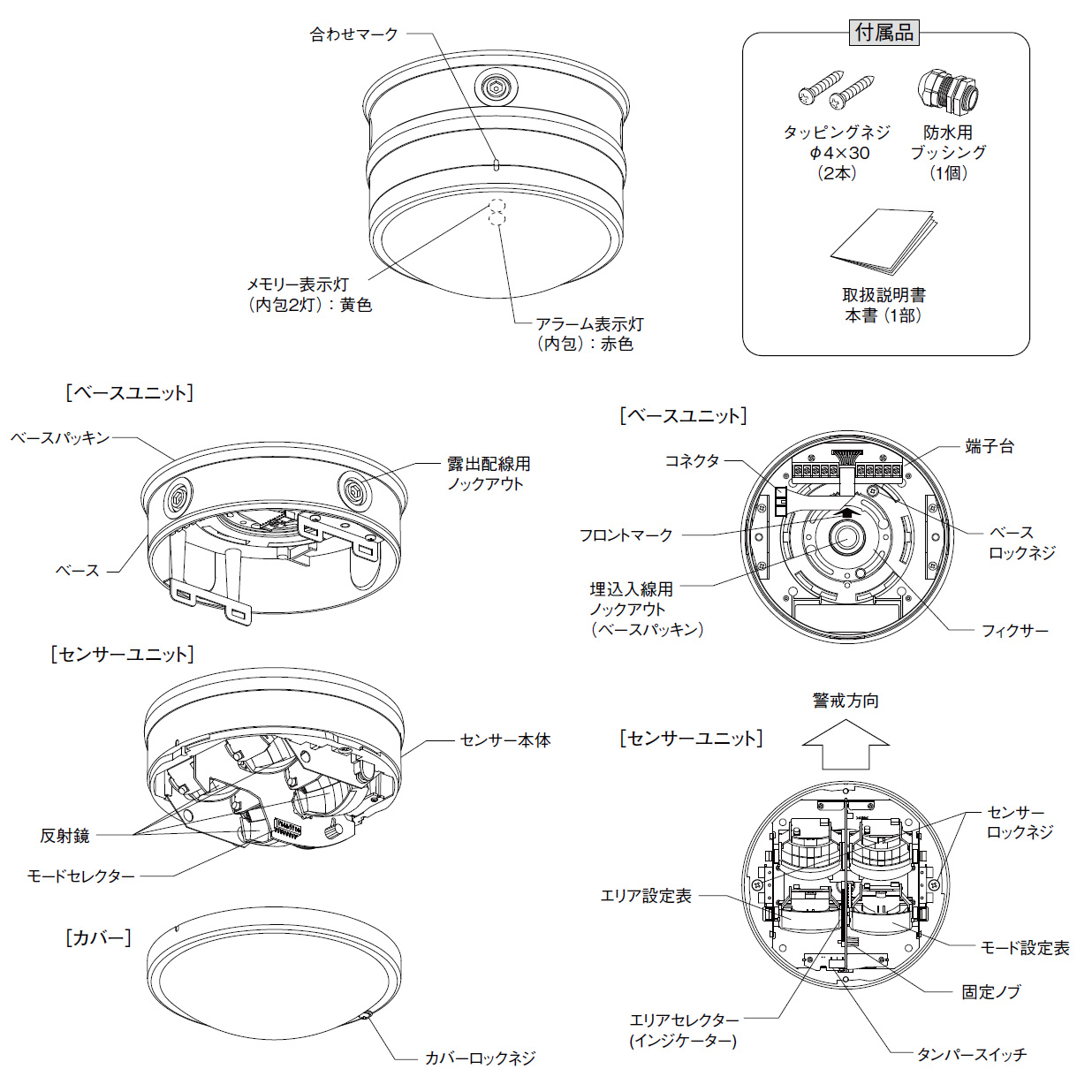 PA-8420(BL) 高所取付用パッシブセンサー ブラック