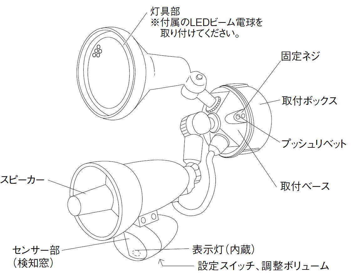 PV-12A-LCL 音声威嚇LEDライト 製品画像