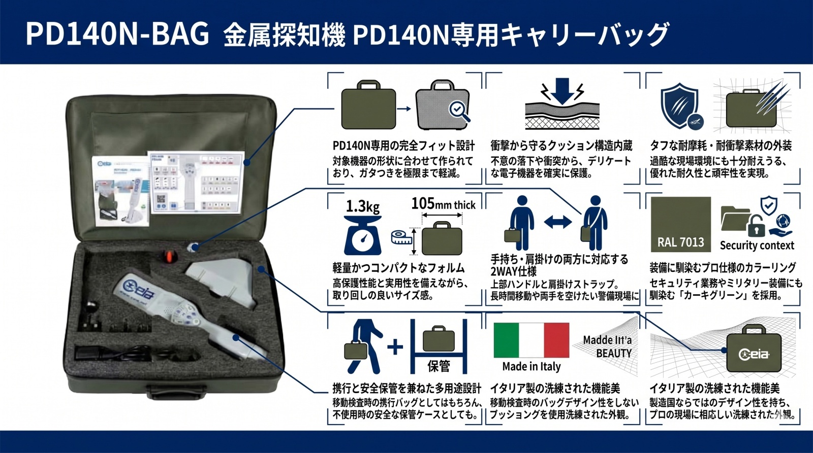 金属探知機 PD140N専用キャリーバッグ PD140N-BAG