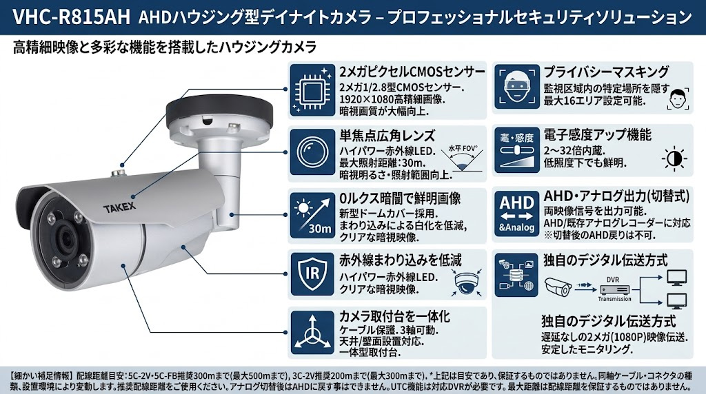 AHDハウジング型デイナイトカメラ VHC-R815AH