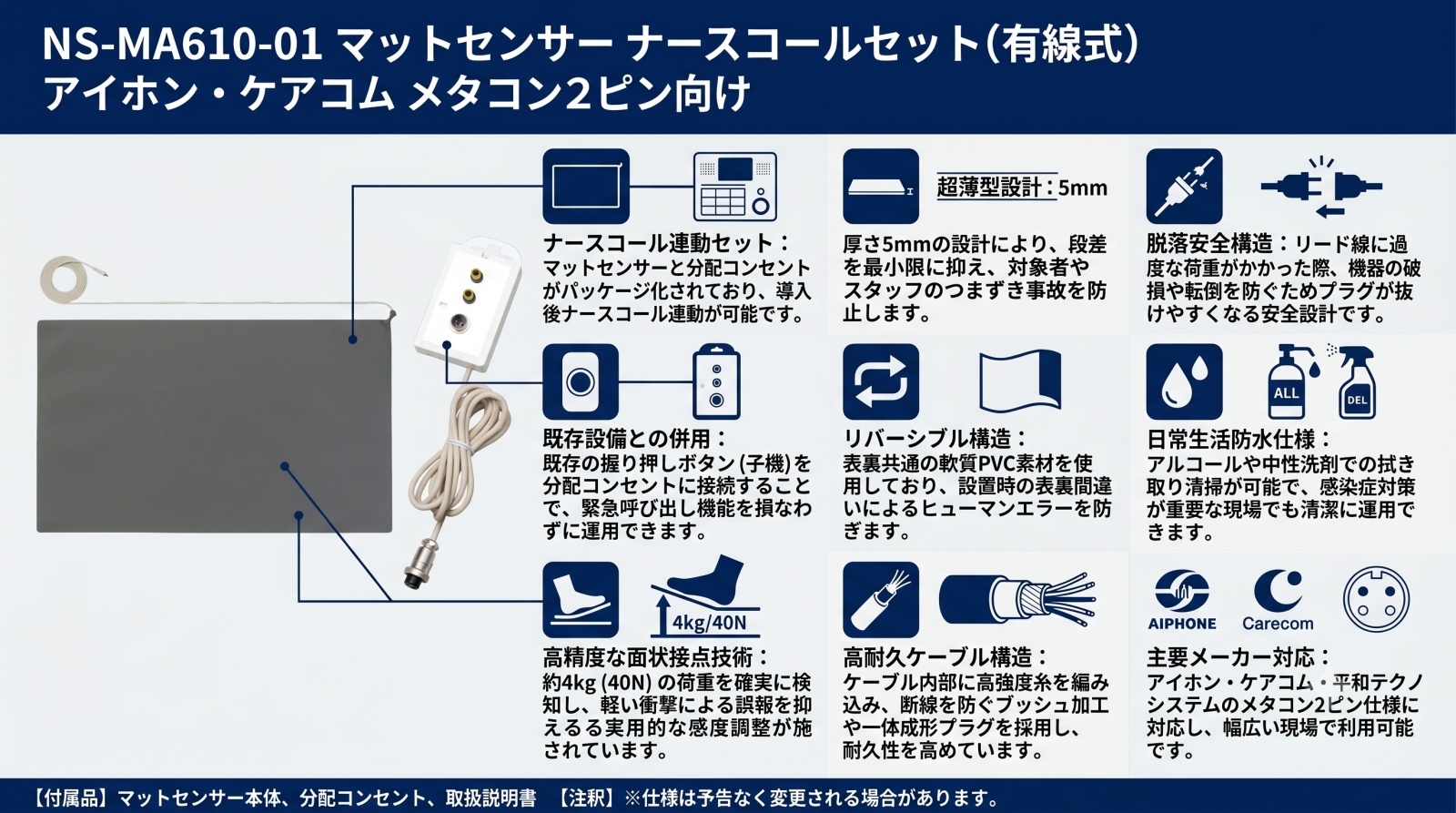 マットセンサー ナースコールセット NS-MA610-01