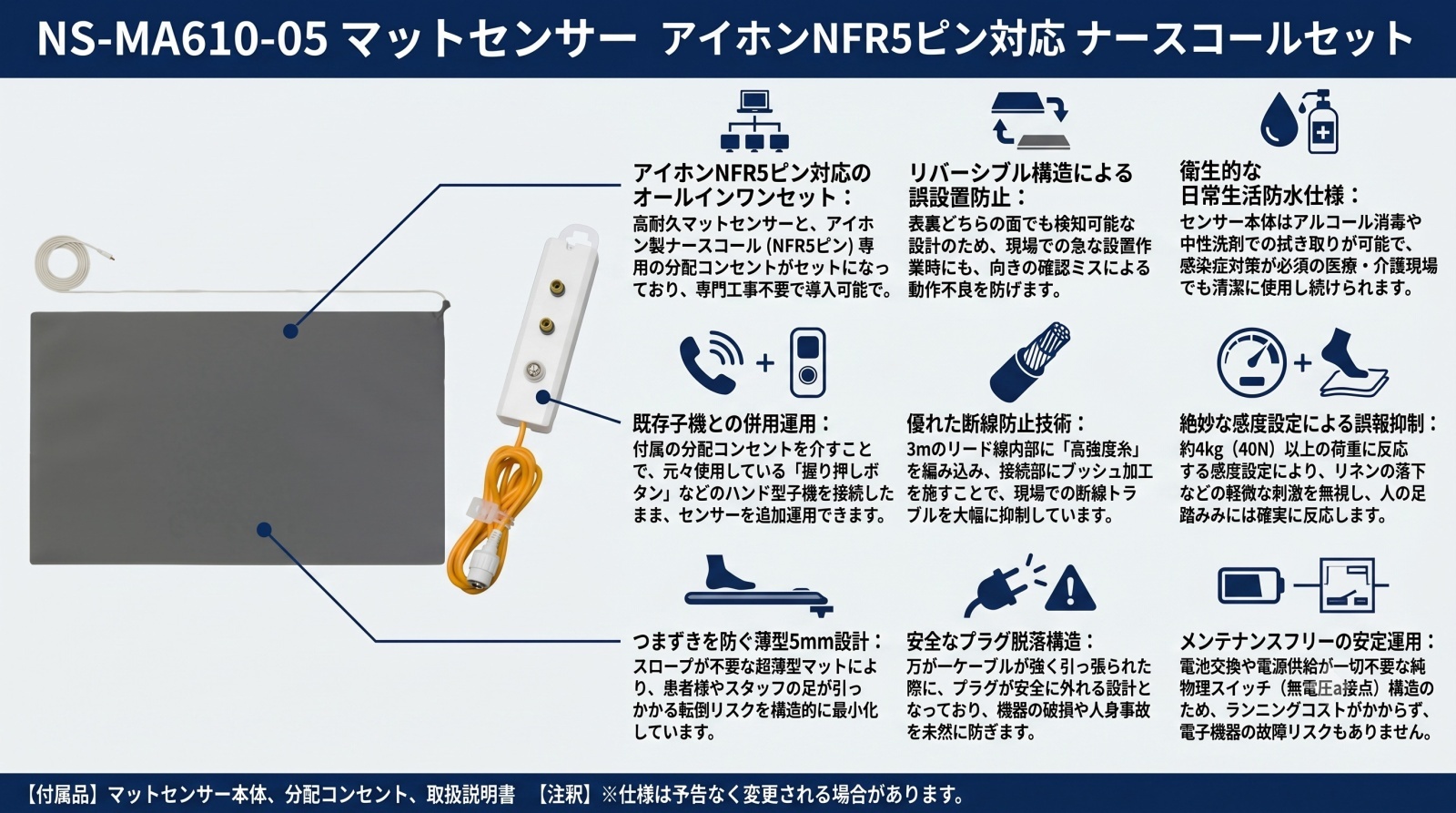 NS-MA610-05 マットセンサー ナースコールセット