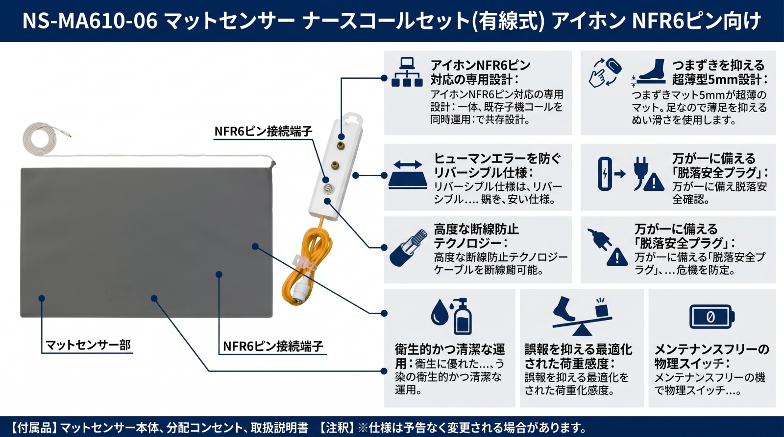 NS-MA610-06 マットセンサー ナースコールセット