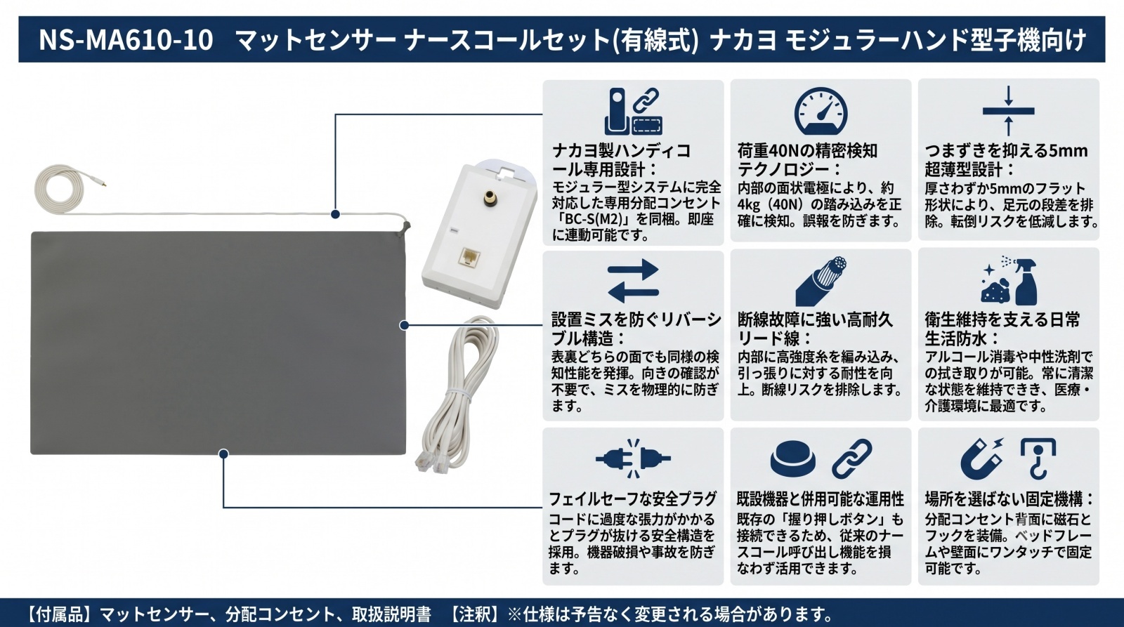 NS-MA610-10 マットセンサー ナースコールセット