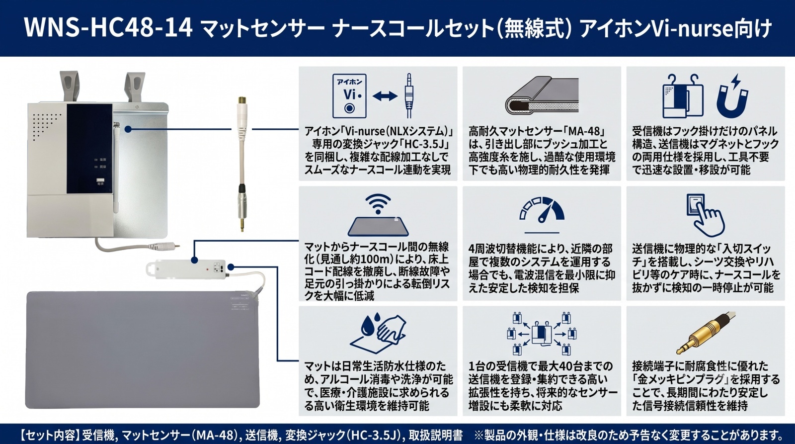 WNS-HC48-14 マットセンサー ナースコールセット