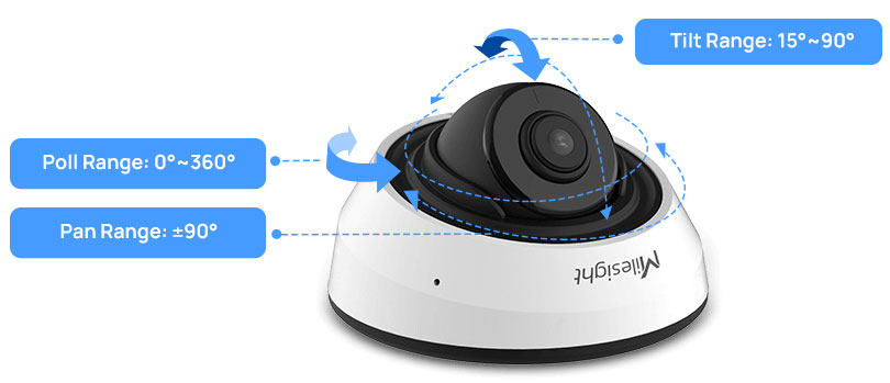 Milesight MS-C5383-PD/4/B：直径わずか97.8mmの極めてコンパクトな屋内用AIミニドームカメラ。モダンなインテリアに調和するマットなブラックカラーの金属製筐体を採用。4mmの固定レンズを搭載し、レンズ周囲には照射距離20mのSmart IR II対応LEDを配置。ベース部には放熱効率を高めるための隆起したストリップ構造を採用した新しいサーマルデザイン。側面には設置を簡素化するプレスボタンと独自のパネル、PoEポートが統合されています。